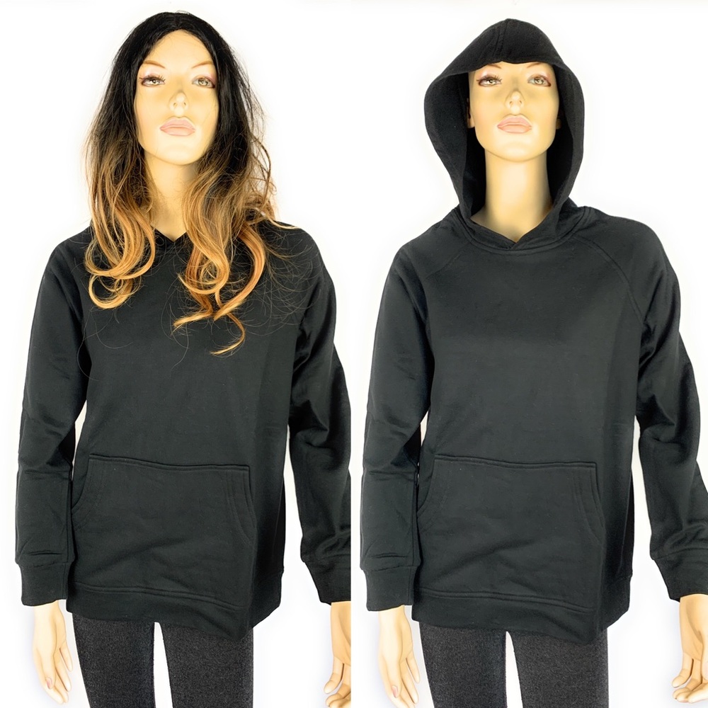 Black cotton hoodie
